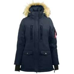 Horze Women's Brooke Long Parka Jacket - Dark Navy 13 Horze Women's Brooke Long Parka Jacket - Dark Navy -Riding Apparel Store 347825 800 800