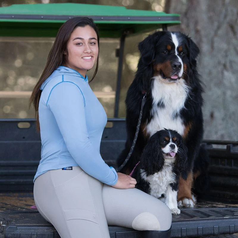 Irideon Women's Air-Tech Baselayer Hoodie - Mineral Blue/Stellar Blue 4 Irideon Women's Air-Tech Baselayer Hoodie - Mineral Blue/Stellar Blue - Image 2