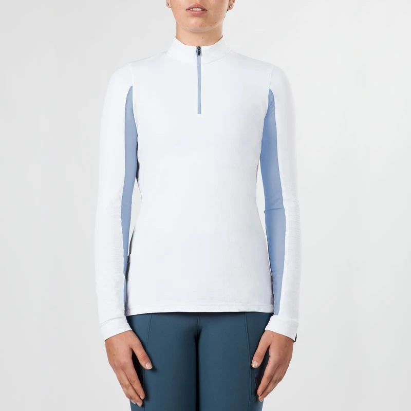 Irideon Women's CoolDown IceFil Long Sleeve Jersey - White/Cornflower 3 Irideon Women's CoolDown IceFil Long Sleeve Jersey - White/Cornflower