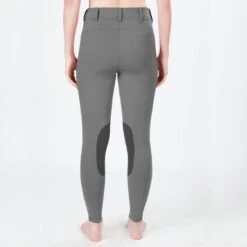 Irideon Women's Bending Line Knee Patch Tights - Dove Grey -Riding Apparel Store 404830 800 800