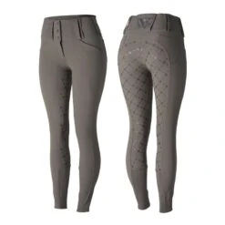 Horze Women's Desiree High Waist Full Seat Breeches - Castle Rock Dark Grey