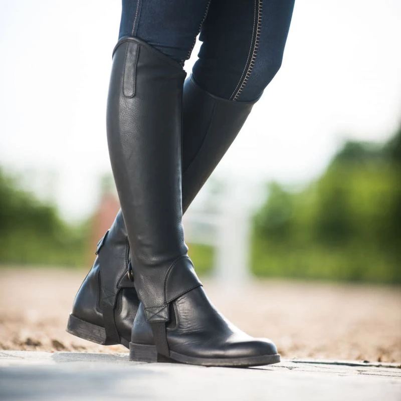Horze Desta Synthetic Half Chaps - Black 4 Horze Desta Synthetic Half Chaps - Black - Image 2