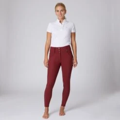 B Vertigo Women's Dianne Thermo Full Seat Breeches - Syrah Dark Red -Riding Apparel Store 476026 800 800
