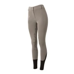 Horze Women's High Waist Bit Print Silicone Full Seat Breeches - Grey -Riding Apparel Store 477116 800 800