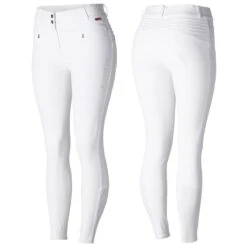 B Vertigo Women's Drea Silicon Knee Patch Breeches - White
