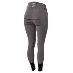 Horze Women's Full Seat Silicone Breeches W/Back Pocket Embroidery - Dark Grey -Riding Apparel Store 498698 800 800
