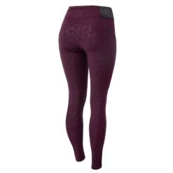 Horze Women's Winter Tights W/Black Glitter - Dark Red -Riding Apparel Store 498797 800 800