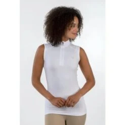 Shires Aubrion Women's Westbourne Sleeveless 1/4 Zip Shirt - White