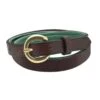 Perri's Padded Leather Belt - Brown/Hunter Green -Riding Apparel Store 502897 800 800