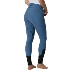 Horze Women's Melody High Waist Micro Silicone Full Seat Breeches - Blue -Riding Apparel Store 530349 800 800