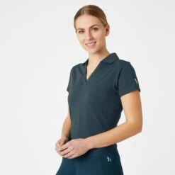 Horze Women's Kia V Neck Polo - Reflecting Pond -Riding Apparel Store 531615 800 800