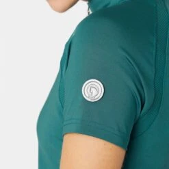 Horze Women's Mia Short Sleeved Training Shirt - Storm Green -Riding Apparel Store 532028 800 800