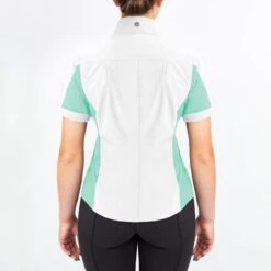 Irideon Kids' Athena Short Sleeve Show Shirt - Bright White/Island Green -Riding Apparel Store 540414 800 800