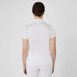 Horze Women's Kaitlin Short Sleeved Performance Shirt W/ Flower Print - White -Riding Apparel Store 542674 800 800