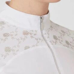 Horze Women's Kaitlin Short Sleeved Performance Shirt W/ Flower Print - White -Riding Apparel Store 542675 800 800