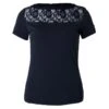 B Vertigo Women's Natalia Boat Neck Shirt W/Lace Detail - Dark Navy
