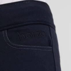 Horze Kids' Marlee Pull-on Full Seat Tights W/Contrast Stitching - Dress Dark Blue -Riding Apparel Store 548445 800 800
