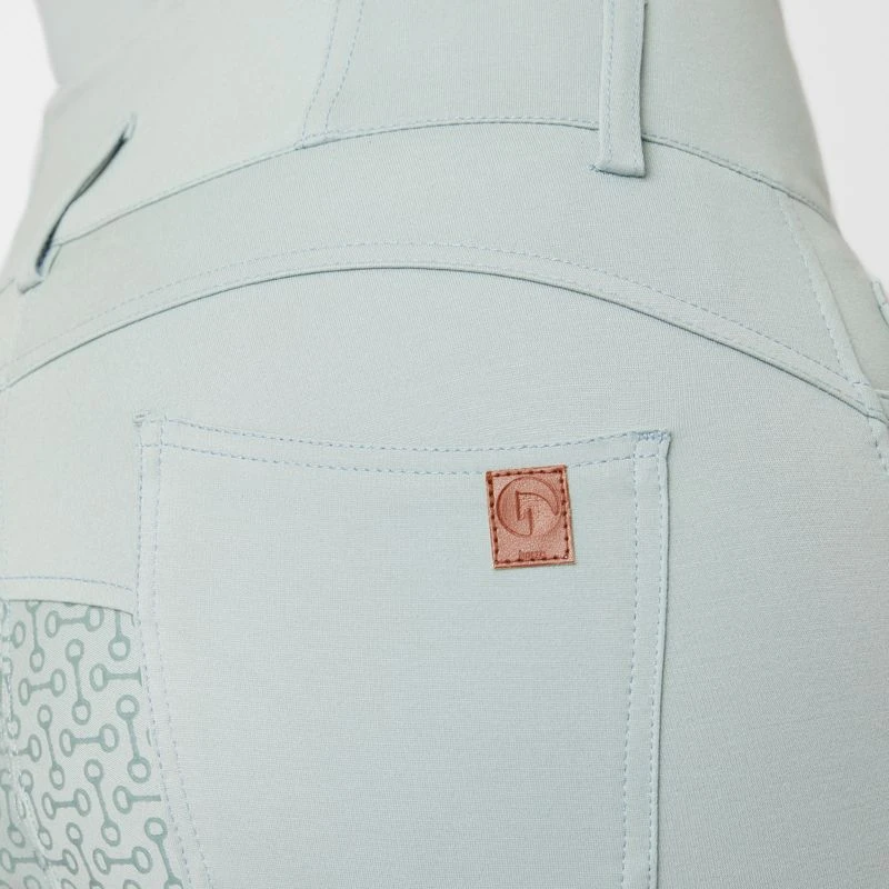 Horze Women's Tara Full Seat Breeches - Aqua Grey 4 Horze Women's Tara Full Seat Breeches - Aqua Grey - Image 2