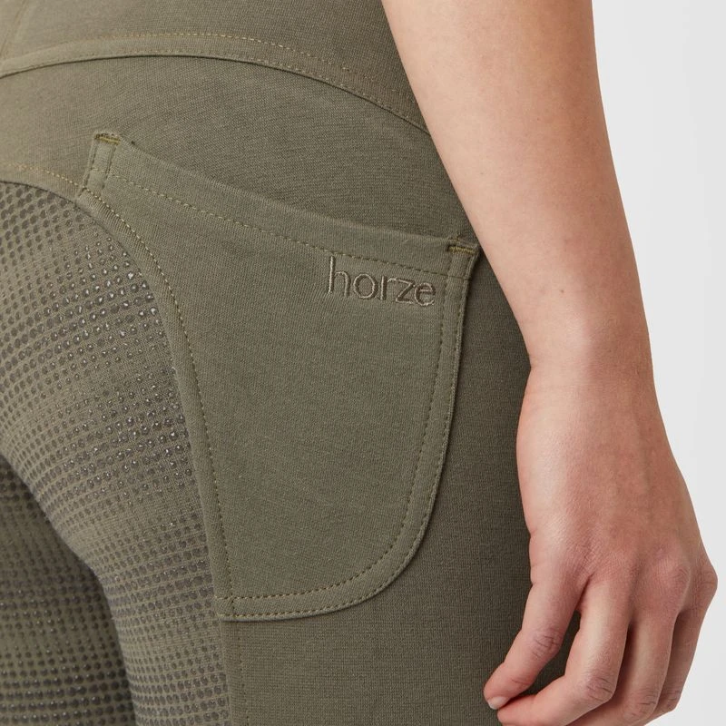 Horze Women's Full Seat Breeches W/Elastic Leg - Charcoal Grey 4 Horze Women's Full Seat Breeches W/Elastic Leg - Charcoal Grey - Image 2