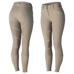 B Vertigo Women's Patricia Silicone Full Seat Breeches - Timber Wolf/White