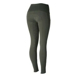 Horze Women's Gillian Silicone Full Seat Tights - Beetle Khaki Green -Riding Apparel Store 581126 800 800