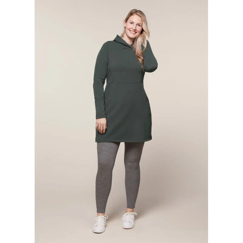 EQL Women's Weekender Fleece Hoodie Dress - Spruce 6 EQL Women's Weekender Fleece Hoodie Dress - Spruce - Image 4