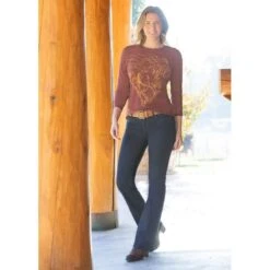 EQL Women's In Motion Bootcut Jean - Dark Rinse -Riding Apparel Store 584978 800 800