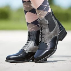 Horze Women's Kilkenny Two-Toned Paddock Boots - Black/Grey -Riding Apparel Store 586643 800 800