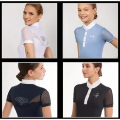 Fair Play Women's Cecile Short Sleeve Competition Shirt - Blue -Riding Apparel Store 594614 800 800