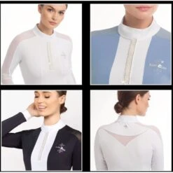 Fair Play Women's Claire Pearl Long Sleeve Competition Shirt - Blue 9 Fair Play Women's Claire Pearl Long Sleeve Competition Shirt - Blue -Riding Apparel Store 594688 800 800