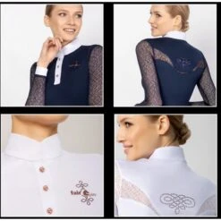 Fair Play Women's Cecile Rose Gold Long Sleeve Competition Shirt - Navy 9 Fair Play Women's Cecile Rose Gold Long Sleeve Competition Shirt - Navy -Riding Apparel Store 595154 800 800