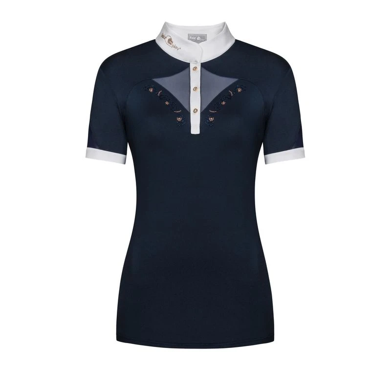 Fair Play Women's Cathrine Rose Gold Short Sleeve Competition Shirt - Navy/White 3 Fair Play Women's Cathrine Rose Gold Short Sleeve Competition Shirt - Navy/White