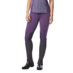 Kerrits Women's Flow Rise Knee Patch Performance Tights - Huckleberry -Riding Apparel Store 610128 800 800