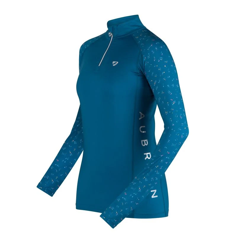 Shires Aubrion Women's Hyde Park Cross Country Shirt - Teal Ditsy 4 Shires Aubrion Women's Hyde Park Cross Country Shirt - Teal Ditsy - Image 2