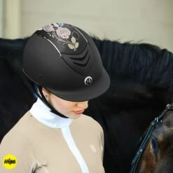 One K Designer CCS Top Panel - Gloss Rose Art On Black -Riding Apparel Store 620761 800 800