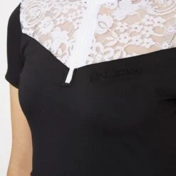 B Vertigo Women's Kayla Laced Short Sleeved Show Shirt - Dark Navy -Riding Apparel Store 649948 800 800