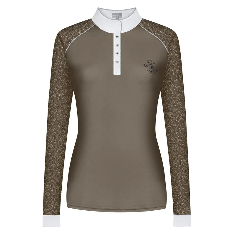 Fair Play Women's Anita Long Sleeve Competition Shirt - Taupe Grey 3 Fair Play Women's Anita Long Sleeve Competition Shirt - Taupe Grey