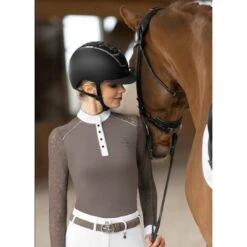 Fair Play Women's Anita Long Sleeve Competition Shirt - Taupe Grey 8 Fair Play Women's Anita Long Sleeve Competition Shirt - Taupe Grey -Riding Apparel Store 654943 800 800