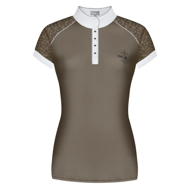 Fair Play Women's Anita Short Sleeve Competition Shirt - Taupe Grey 3 Fair Play Women's Anita Short Sleeve Competition Shirt - Taupe Grey