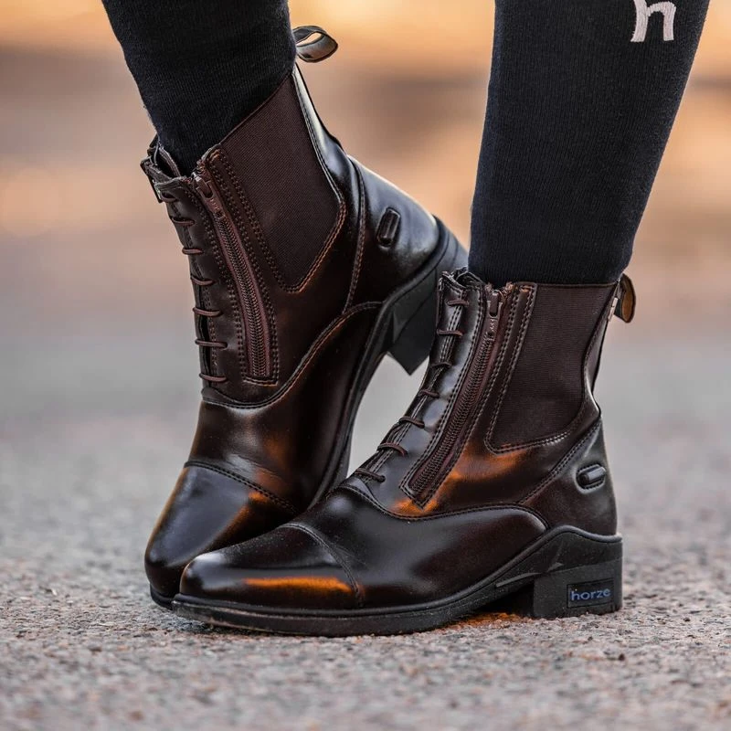 Horze Women's Kingston Paddock Boot W/Two Zip Front - Dark Brown 5 Horze Women's Kingston Paddock Boot W/Two Zip Front - Dark Brown - Image 3