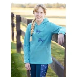 Kerrits Kids' Happy Herd Pullover Hoodie - Topaz -Riding Apparel Store 682263 800 800