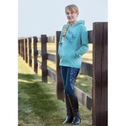 Kerrits Kids' Happy Herd Pullover Hoodie - Topaz -Riding Apparel Store 682264 800 800