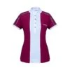 Fair Play Women's Claire Short Sleeve Competition Shirt - Burgundy/White -Riding Apparel Store 692938 800 800
