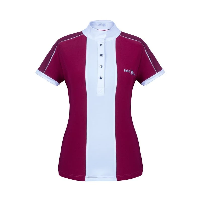 Fair Play Women's Claire Short Sleeve Competition Shirt - Burgundy/White 3 Fair Play Women's Claire Short Sleeve Competition Shirt - Burgundy/White