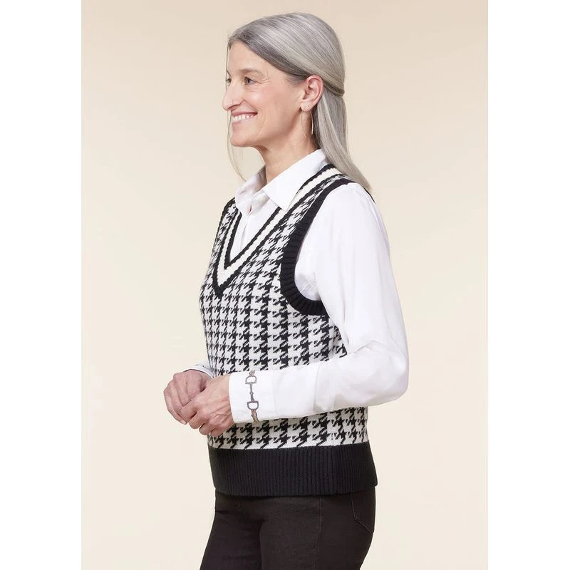 EQL Women's Houndstooth Sweater Vest - Black/Soft White 5 EQL Women's Houndstooth Sweater Vest - Black/Soft White - Image 3