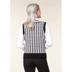 EQL Women's Houndstooth Sweater Vest - Black/Soft White 12 EQL Women's Houndstooth Sweater Vest - Black/Soft White -Riding Apparel Store 694434 800 800
