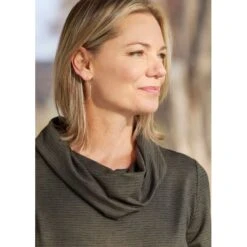 EQL Women's Textured Cowl Neck Dress - Evergreen -Riding Apparel Store 700545 800 800